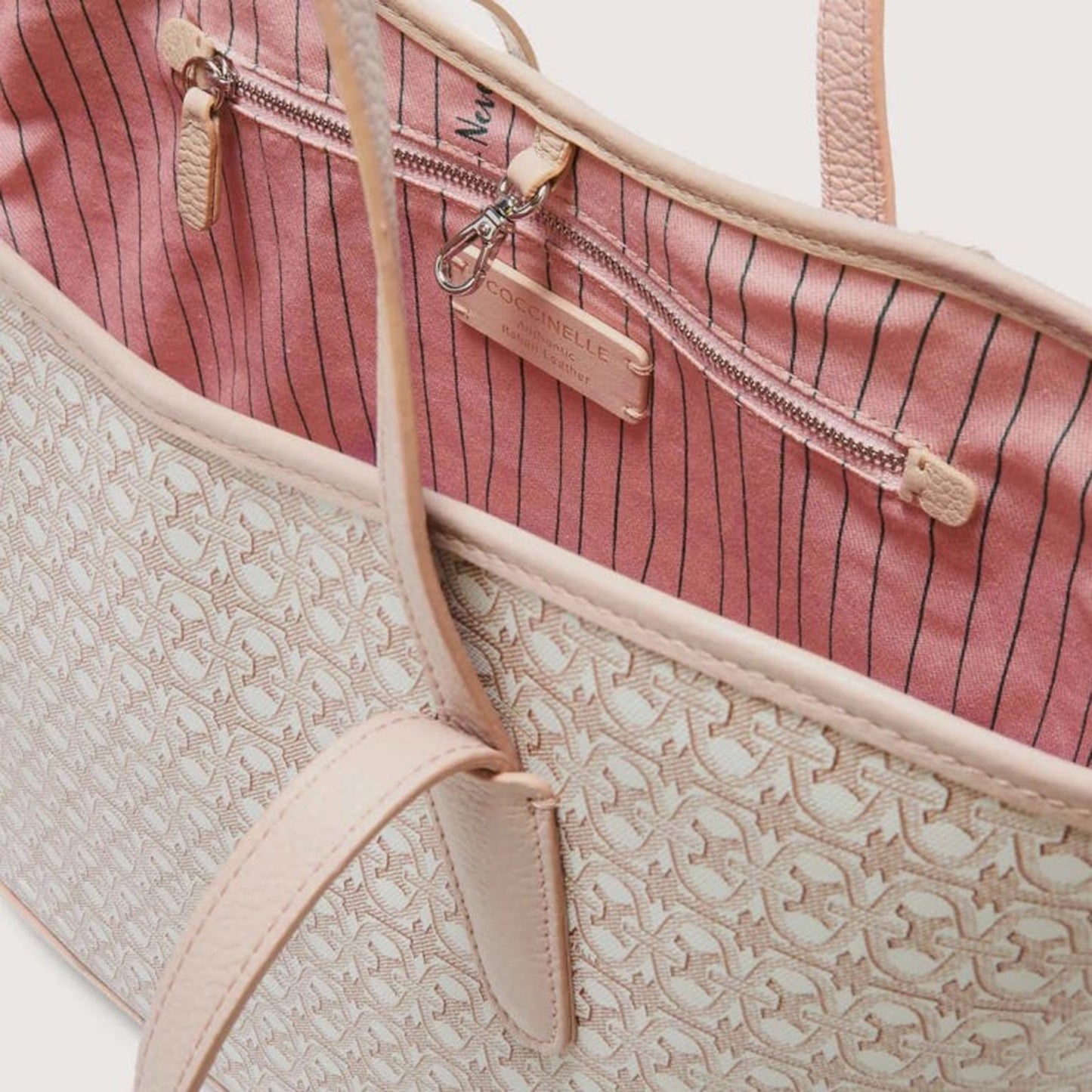 COCCINELLE NEW NEVER WITHOUT BAG COATED MONOGRAM MEDIUM