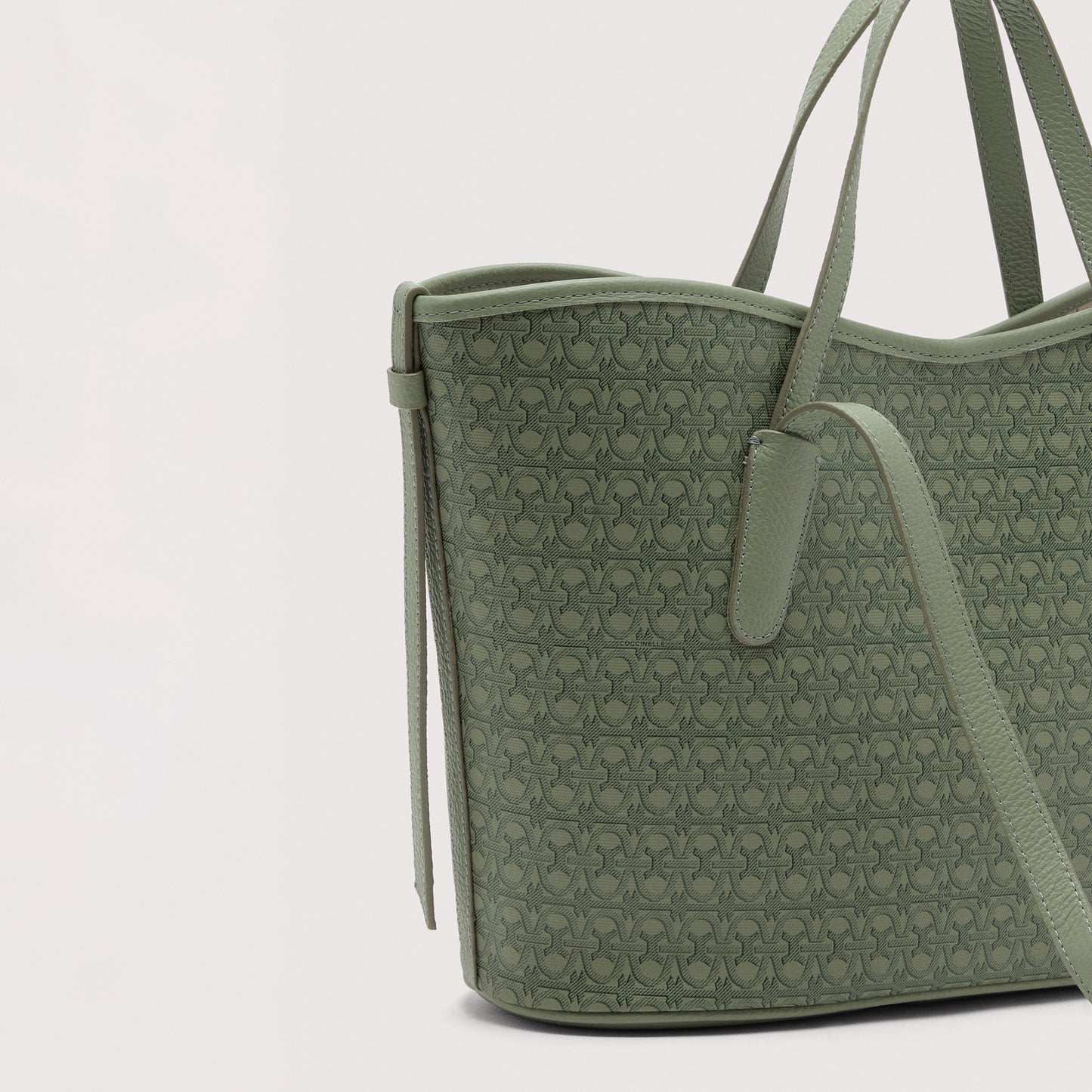 COCCINELLE NEW NEVER WITHOUT BAG COATED MONOGRAM MEDIUM
