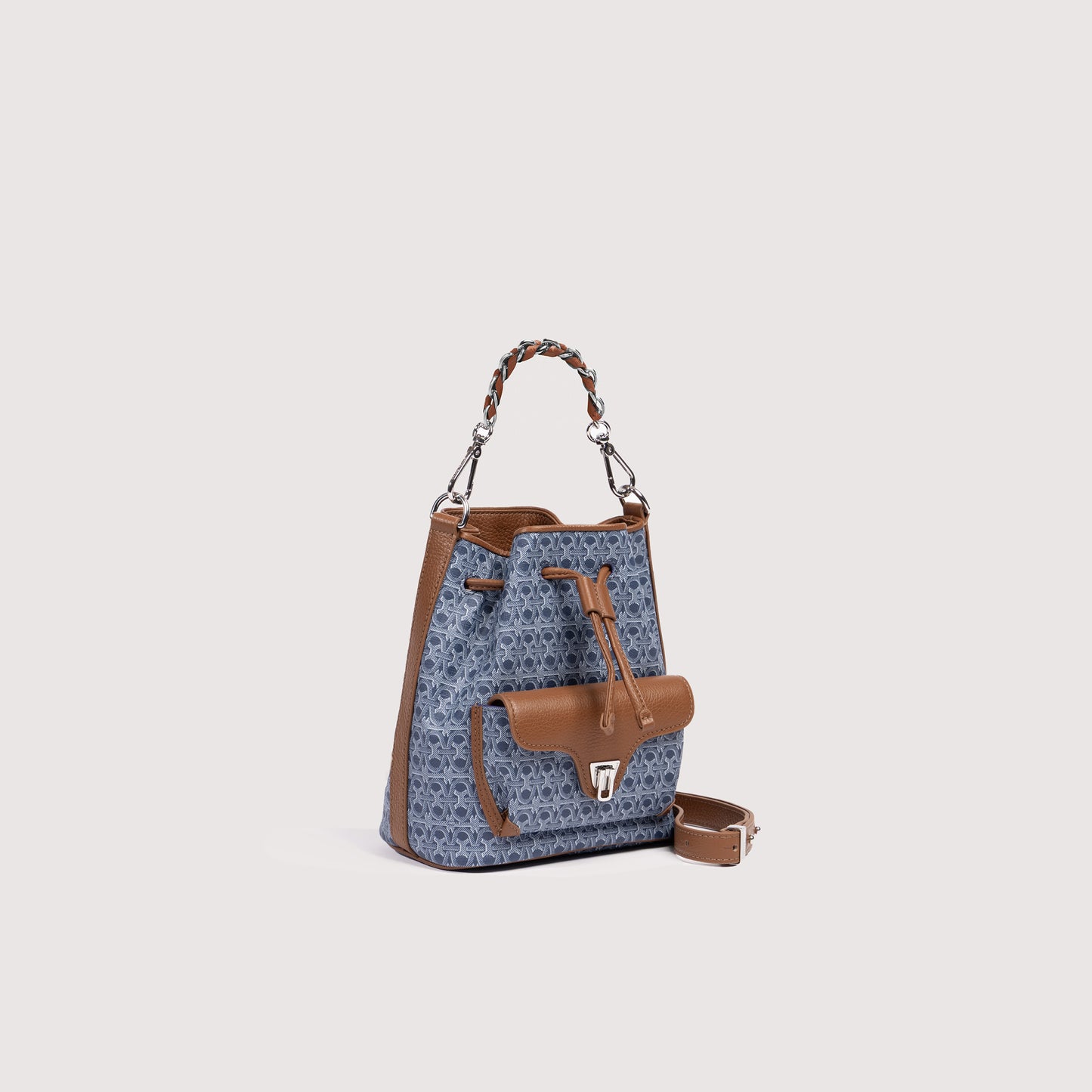 COCCINELLE BEAT GENERATION DENIM COATED MONOGRAM SMALL