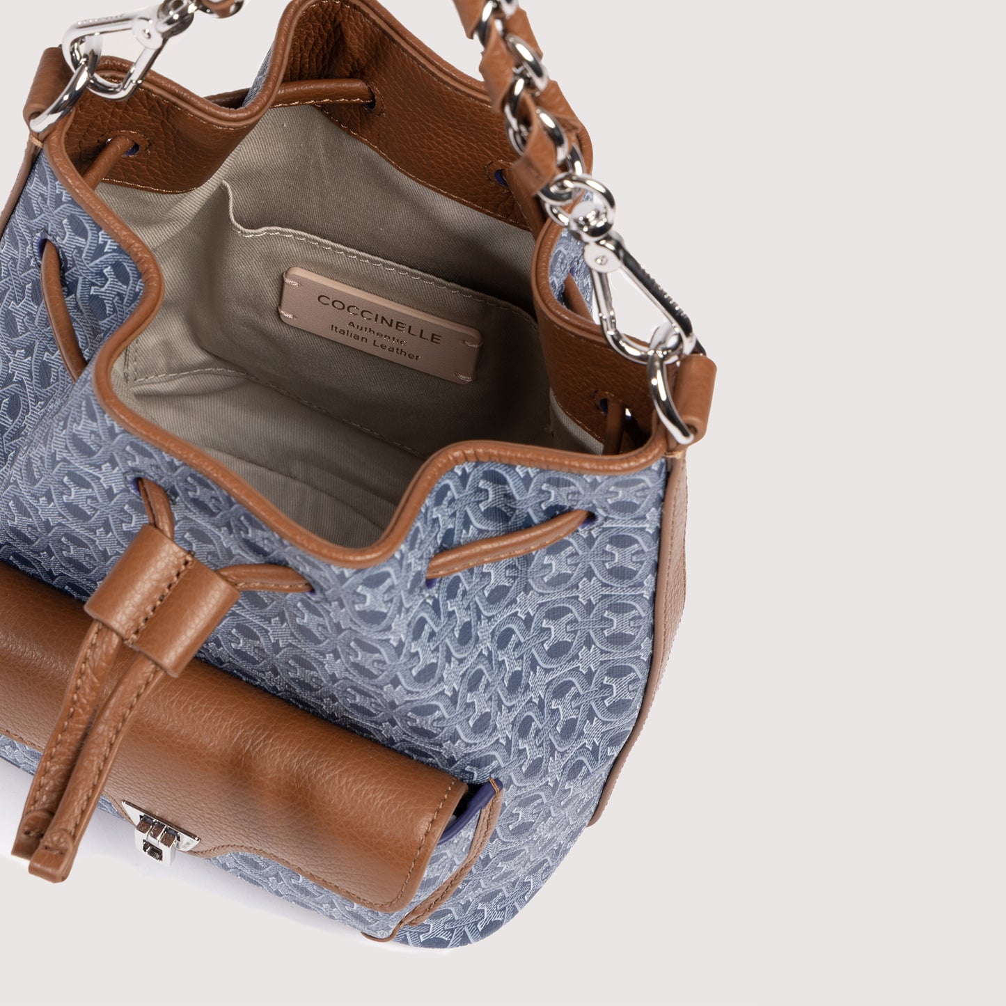 COCCINELLE BEAT GENERATION DENIM COATED MONOGRAM SMALL