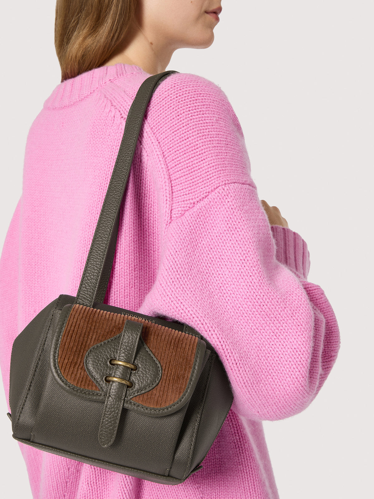 COCCINELLE MAVERY POCKET WAXED CORDUROY SMALL