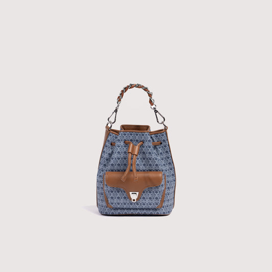 COCCINELLE BEAT GENERATION DENIM COATED MONOGRAM SMALL