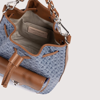 COCCINELLE BEAT GENERATION DENIM COATED MONOGRAM SMALL