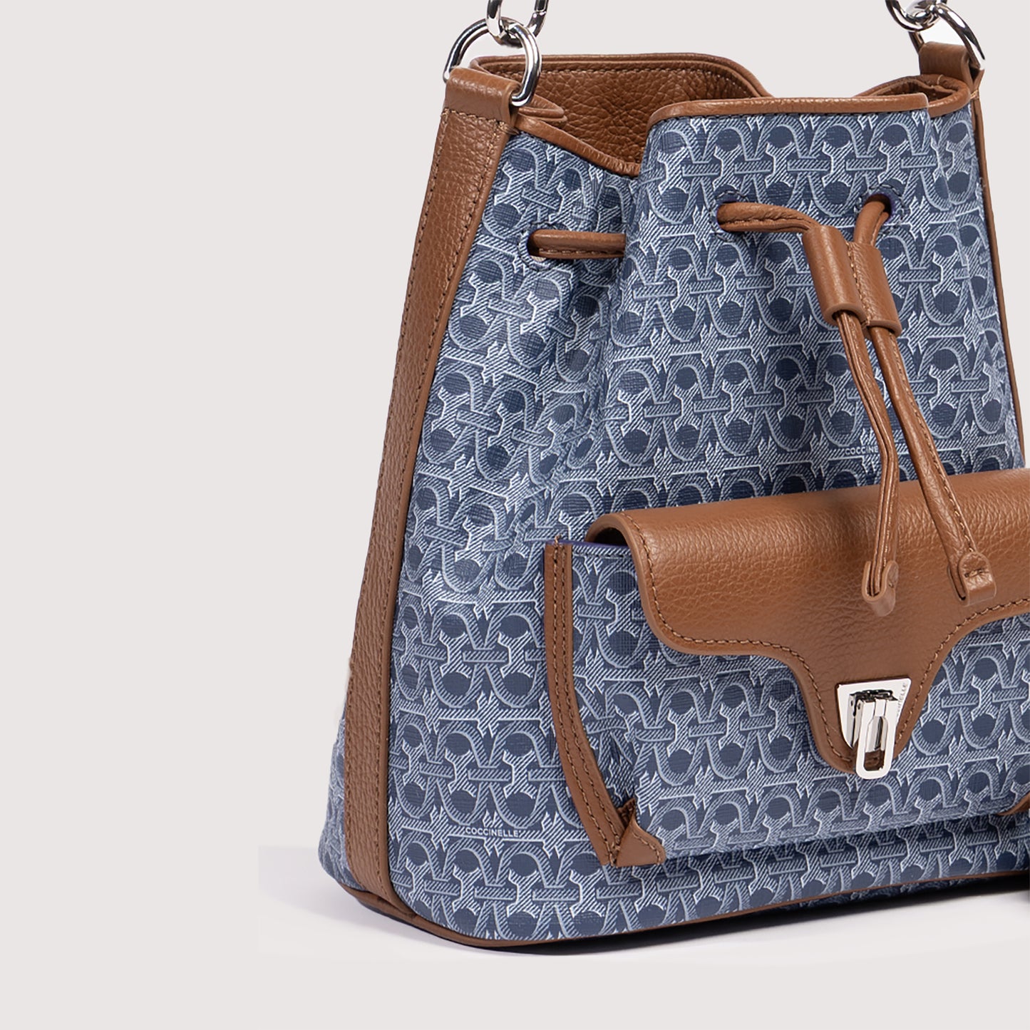 COCCINELLE BEAT GENERATION DENIM COATED MONOGRAM SMALL