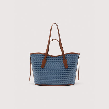 COCCINELLE NEW NEVER WITHOUT BAG DENIM COATED MONOGRAM
