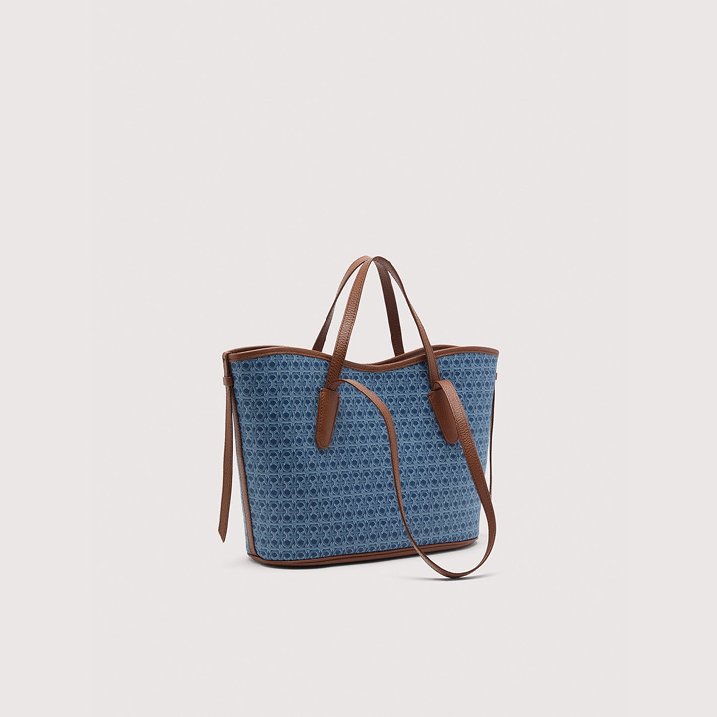 COCCINELLE NEW NEVER WITHOUT BAG DENIM COATED MONOGRAM