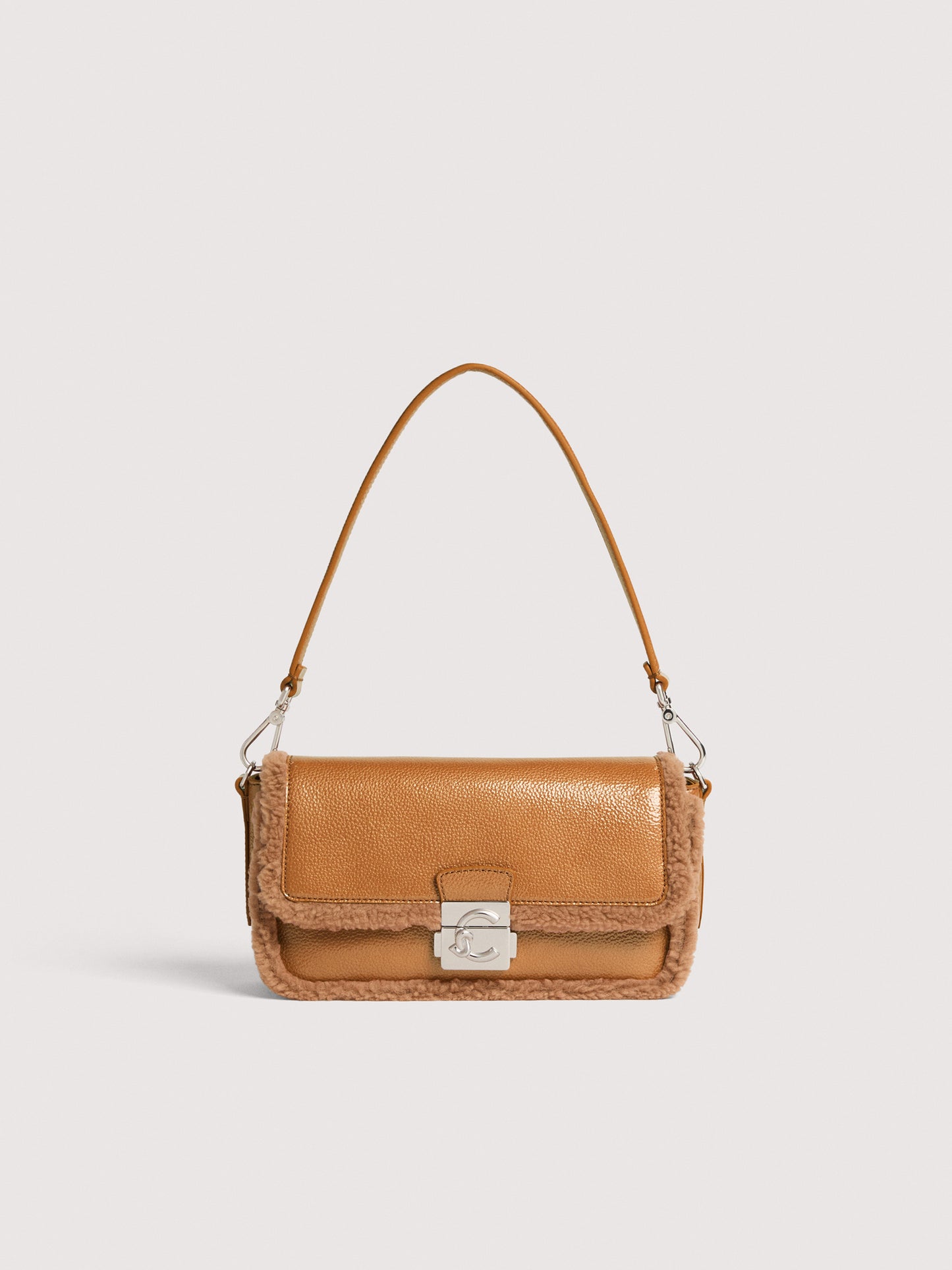 COCCINELLE C-ME LOCK GLAZED ECOFUR MEDIUM