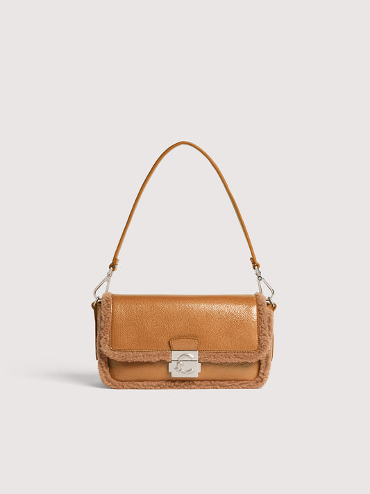 COCCINELLE C-ME LOCK GLAZED ECOFUR MEDIUM