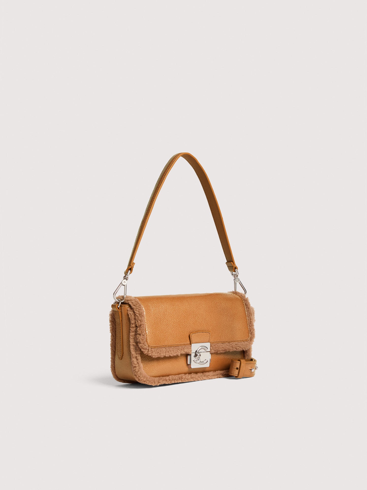 COCCINELLE C-ME LOCK GLAZED ECOFUR MEDIUM